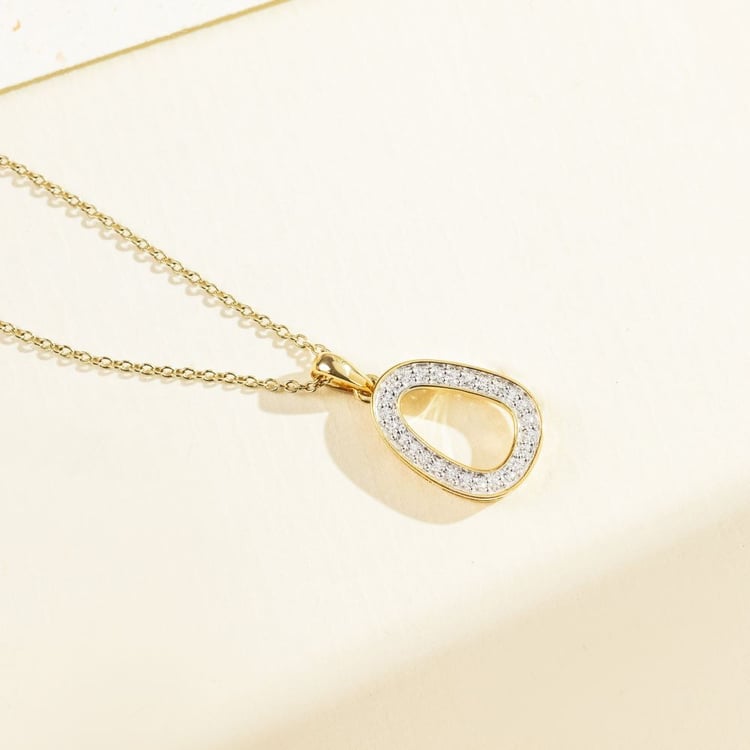 Goldener Anhänger mit Lab Grown Diamanten Evie 162139