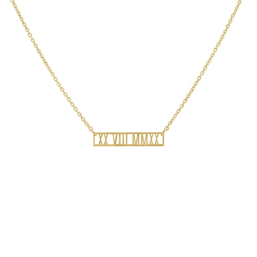 Goldene Kette mit Datum in römischen Zahlen Ihrer Wahl Marcus