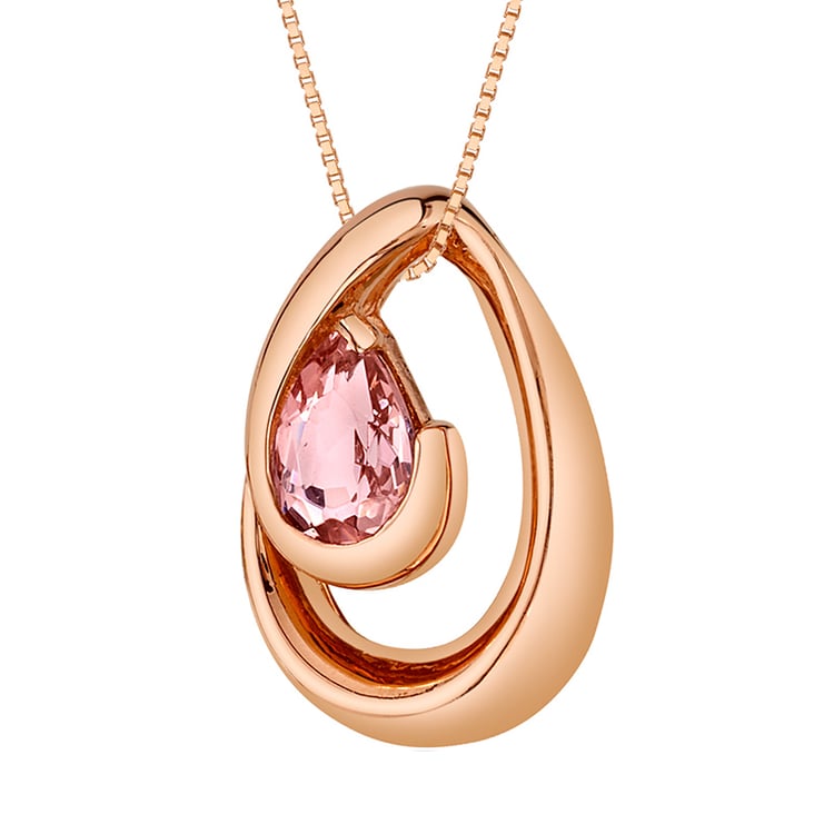 Vergoldeter Anhänger mit Simulierter Morganit-Tropfen Velvet
