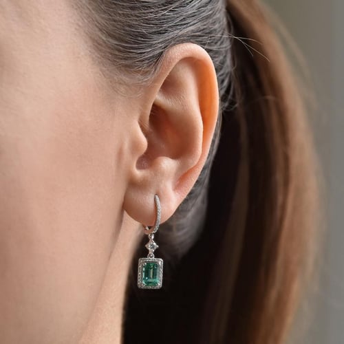 Smaragdohrringe mit Lab Grown Diamanten Amata
