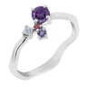 Silberner Cluster Ring mit Amethyst und Edelsteinen Roche