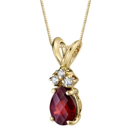 Granat in Goldanhänger mit Diamanten Electrah