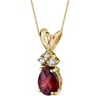 Granat in Tränenform im goldener Halskette mit Diamanten Elrine