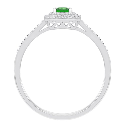 Goldring mit Tsavorit und Diamanten Kanie