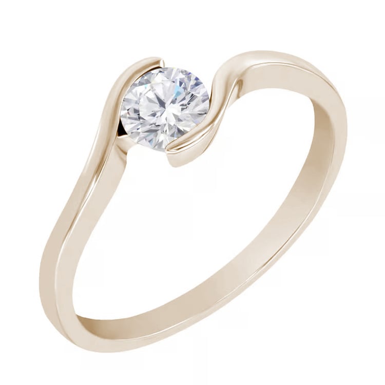 Verlobungsring aus Gold in Haselnussfarbe mit Lab Grown Diamant Saffar