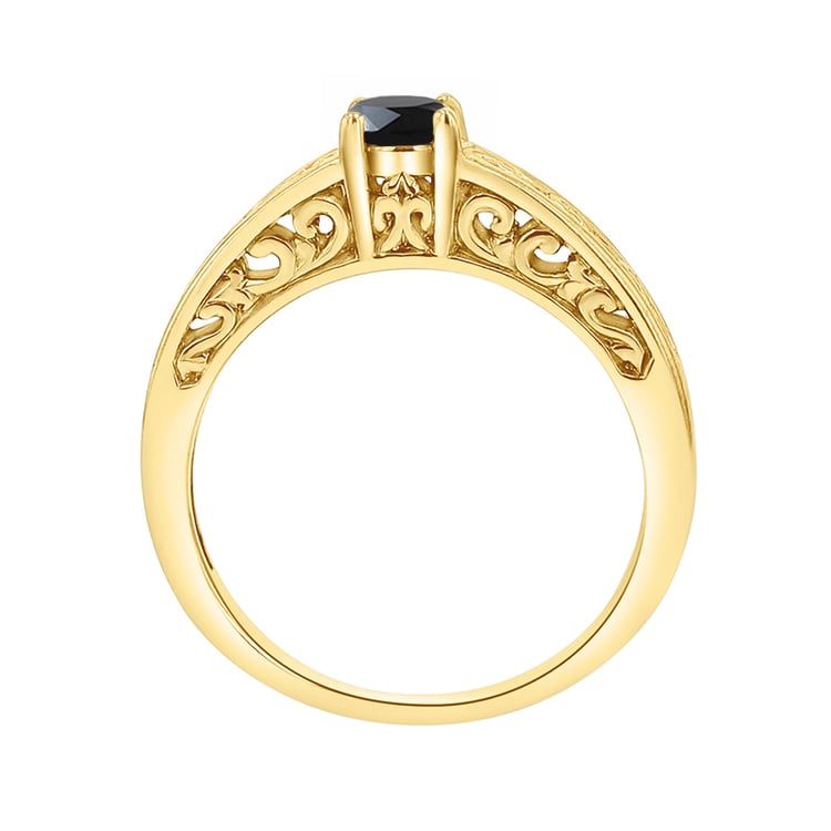 Vintage Verlobungsring mit schwarzem Diamant Lerien 142018