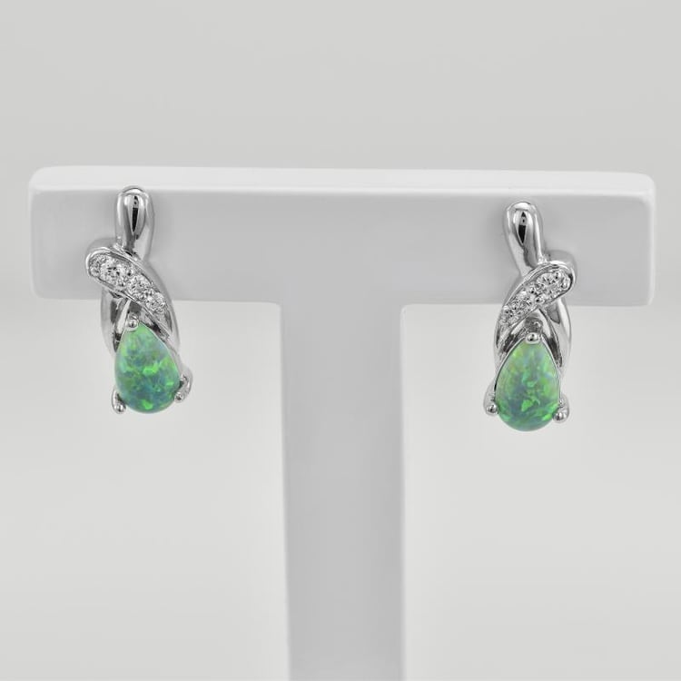 Grüne Opale in silbernen Ohrringen Emerie 38040