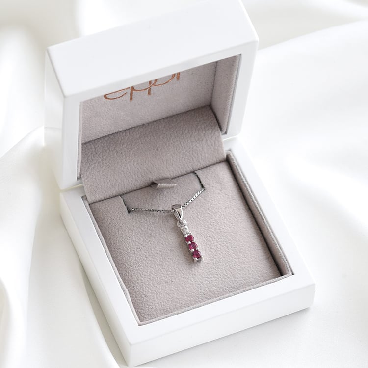 Zarter Silberanhänger mit rosa Topasen Freesia 79173