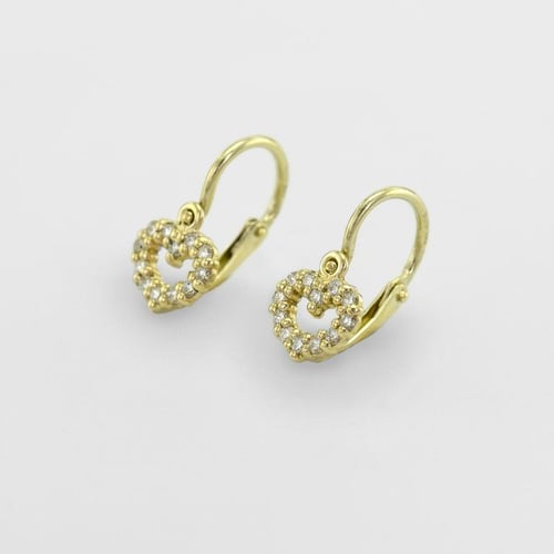 Goldene Kinderohrringe in Herzform mit Lab Grown Diamanten Adeliza