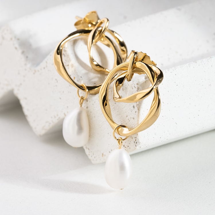 Vergoldete Ohrringe mit Perlen Ismael 147770