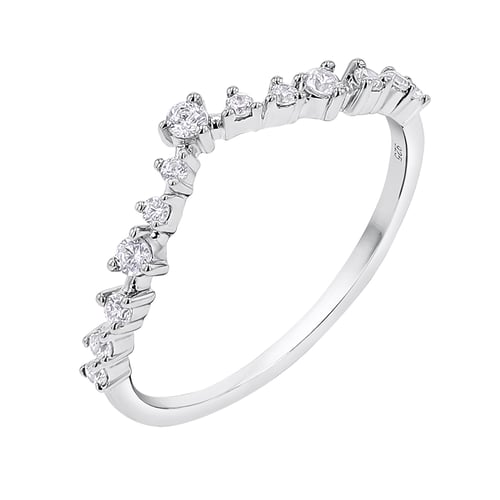 Eternityring in V-Form mit Diamanten Kenzie