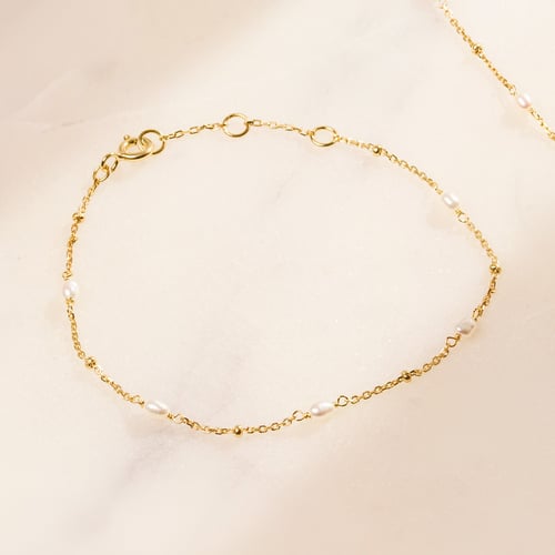 Silbernes Armband mit Perlen Malakai