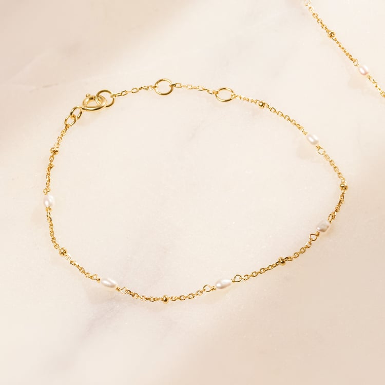 Silbernes Armband mit Perlen Malakai 164613