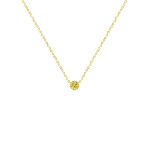 Silberne minimalistische Kette mit einem gelben Diamanten Glosie