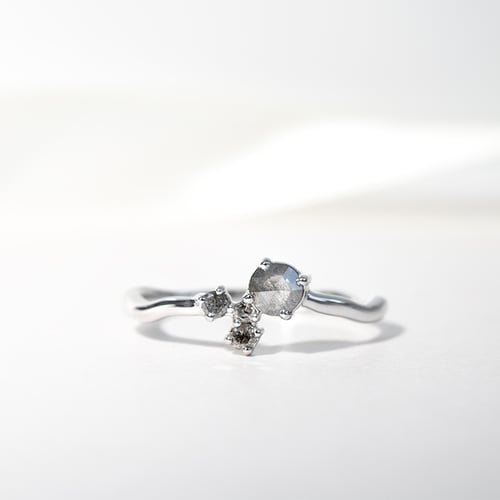 Schmuckset im Cluster-Stil mit Salt and Pepper Diamanten Halli