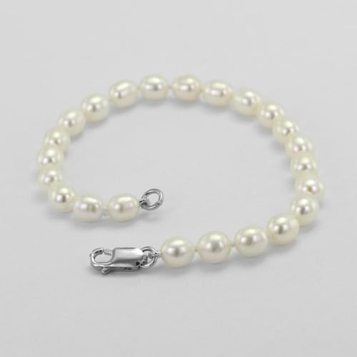 Silbernes Perlenarmband Mindy