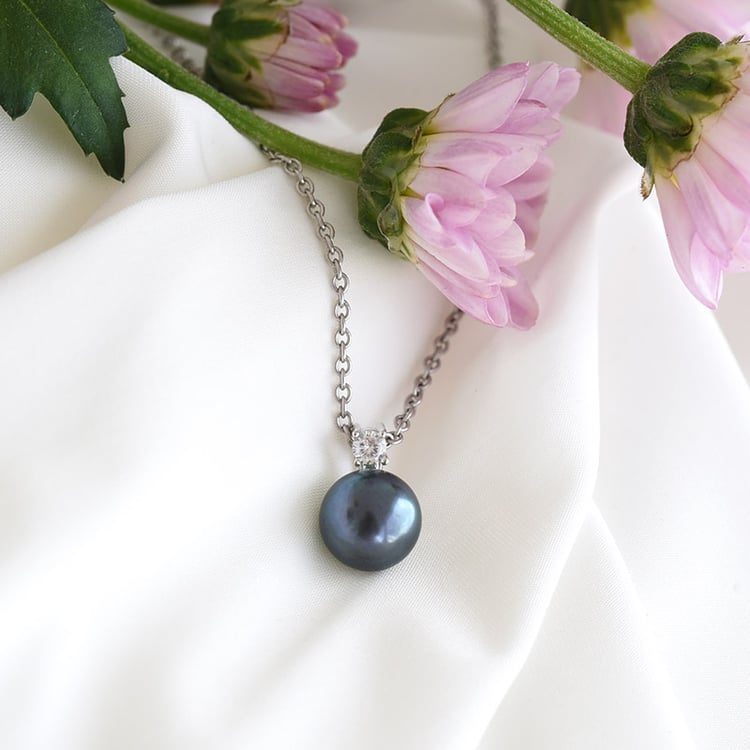 Anhänger mit schwarzer Perle und Zirkonia Avanti 83669