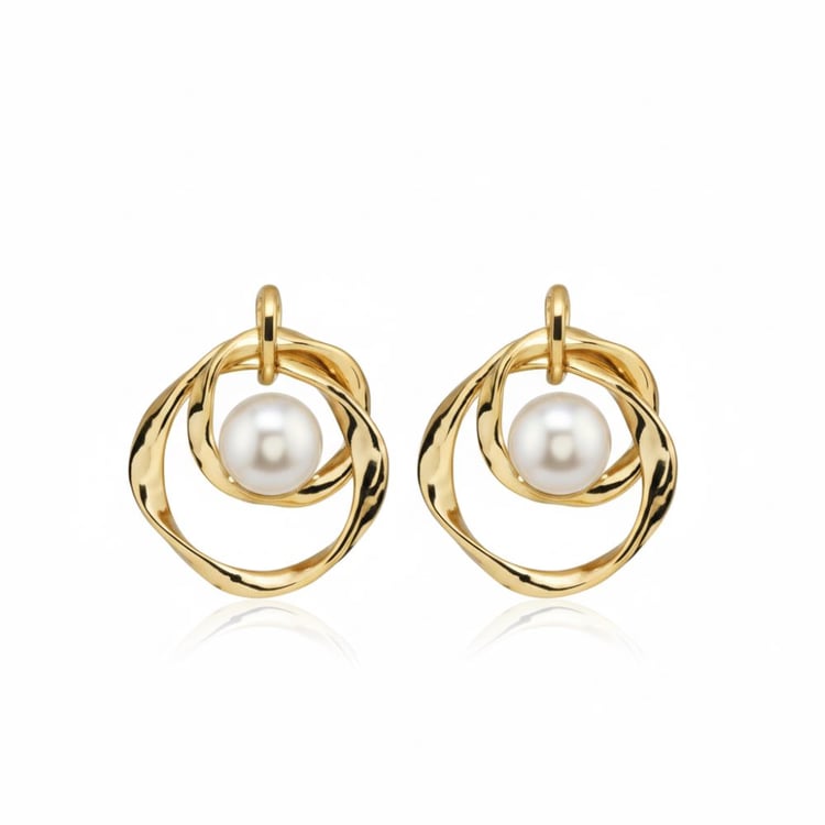 Silberne Perlenohrringe