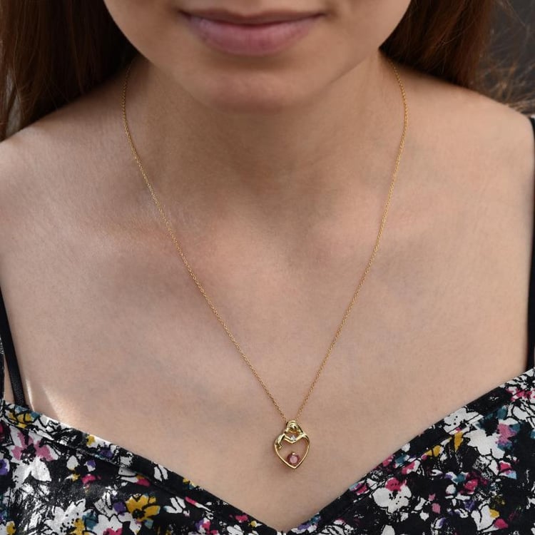 Silberner Anhänger Mutter und Kind mit Turmalin und Diamant Ella 108855