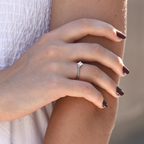 Verlobungsring mit Princess Diamanten Falgu
