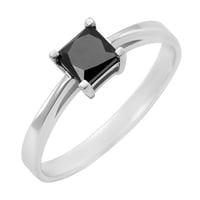 Eleganter Verlobungsring mit schwarzem Prinzess-Diamant Unnati