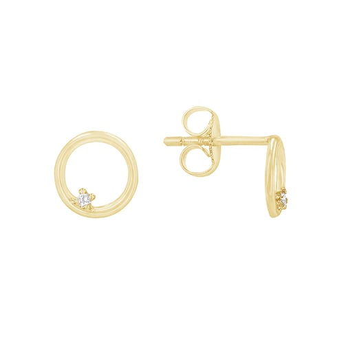 Goldene Karma Ohrstecker mit Diamanten Abner