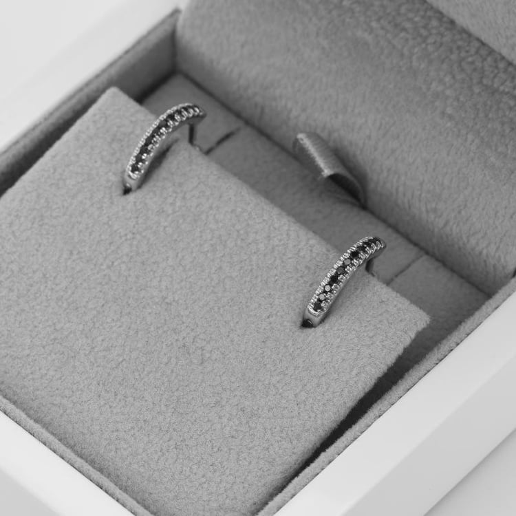 Creolen mit schwarzen Diamanten Gomati 51235