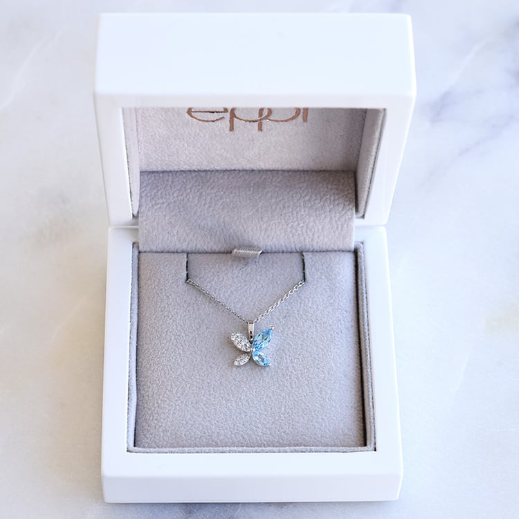 Romantischer Anhänger mit Topasen und Diamanten Cohen" 87203