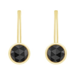 Goldene Hängeohrringe mit schwarzen Diamanten Maumo