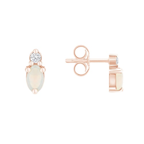 Goldene Cluster-Ohrringe mit Opalen und Diamanten Herve