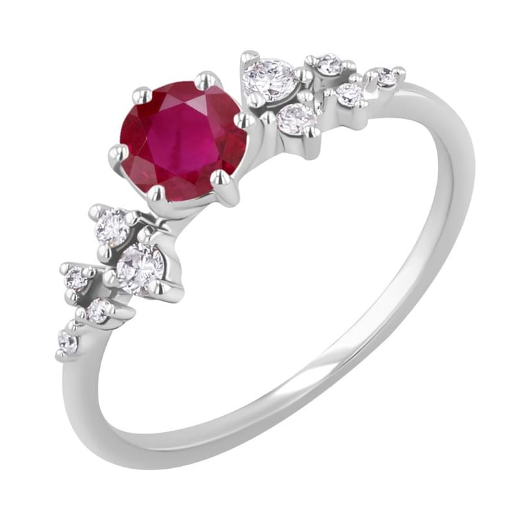 Verlobungsring mit Rubin und Diamanten Olha