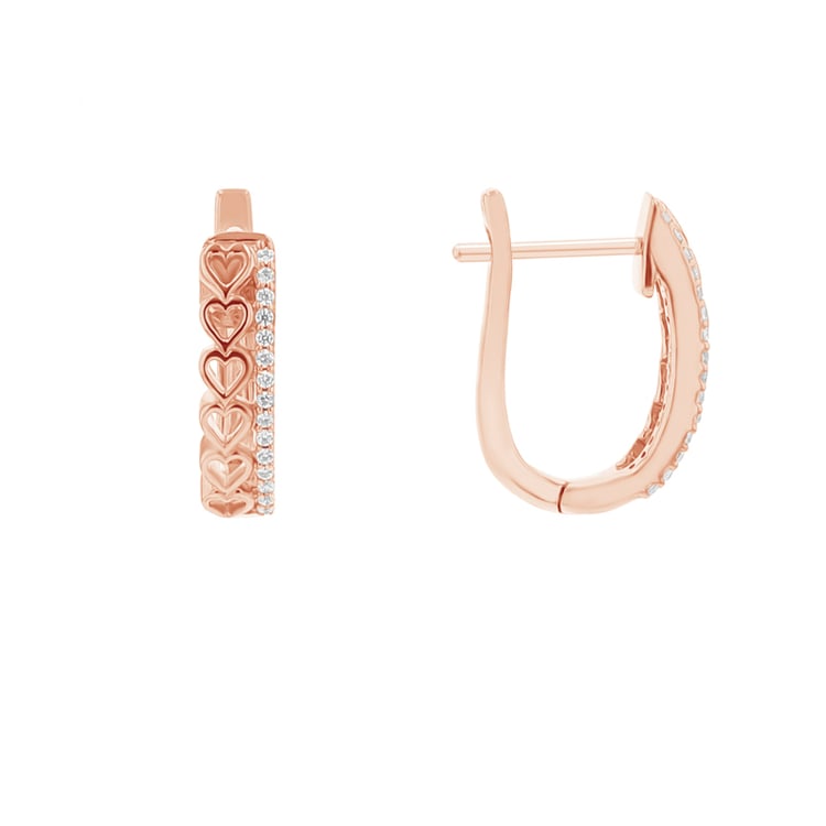 Runde Ohrringe mit Lab Grown Diamanten und Herzen Luba 111035