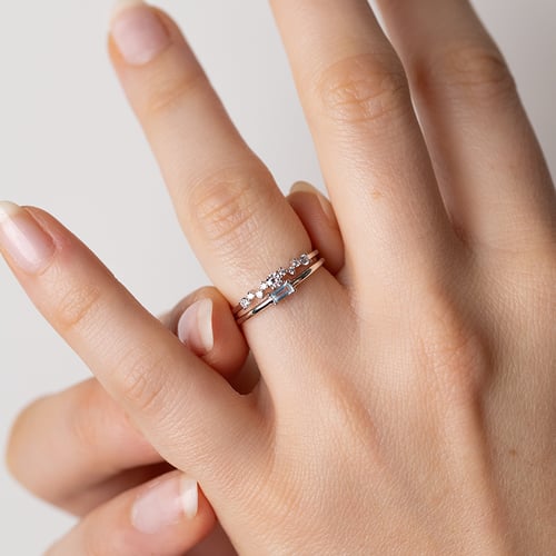 Minimalistischer Ring mit Aquamarin Koos