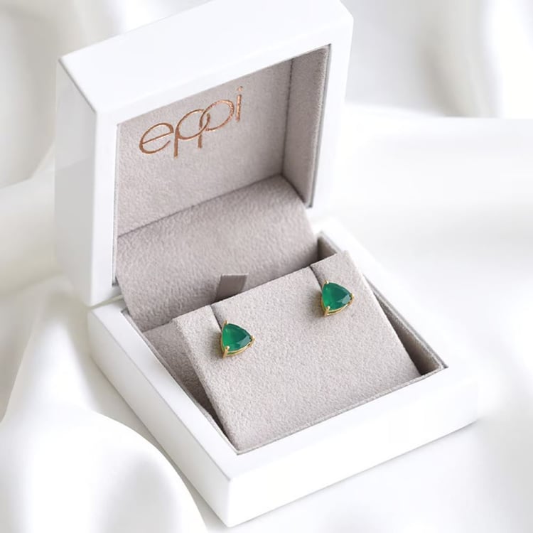 Ohrringe aus Silber mit grünen Achaten 163774