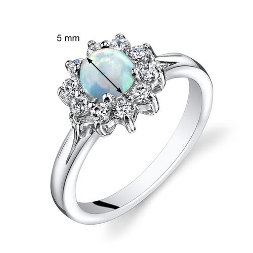 Silberring mit Opal und Zirkonia Mito 7249