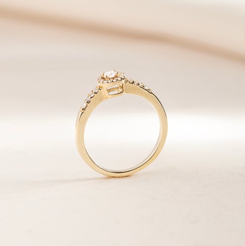 Silberner Halo-Ring mit Lab Grown Diamanten Mourise