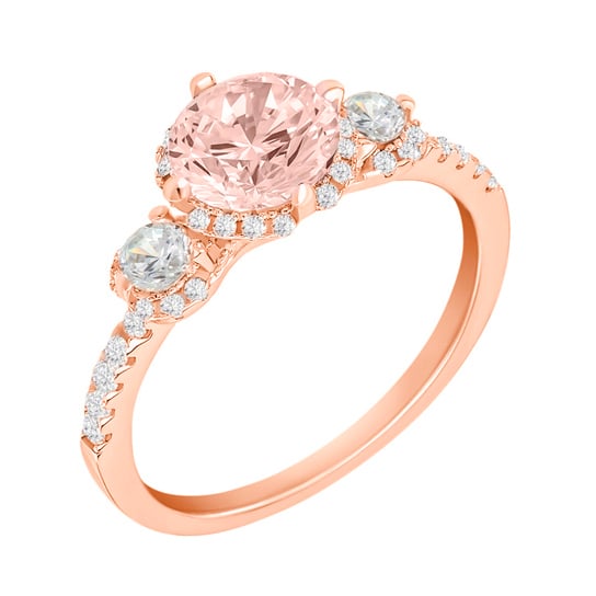 Verlobungsring aus Gold mit Morganit und Diamanten Wirk