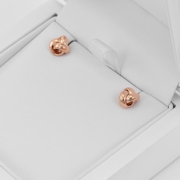 Goldene Ohrstecker in Knötchenform aus Roségold Nottedy 37311