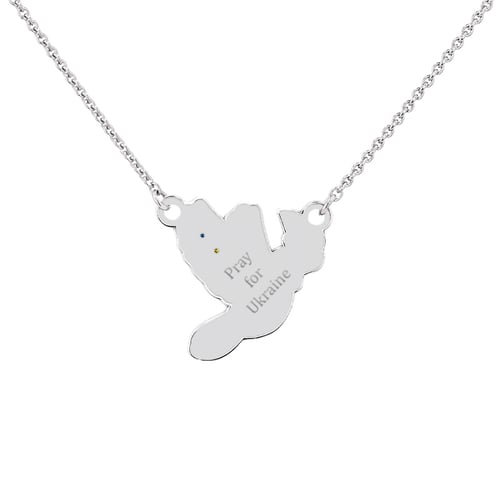 Anhänger in Form einer Friedenstaube mit Diamanten Dove