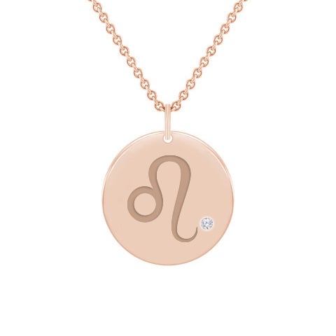 Eleganter Anhänger mit Diamanten und Sternzeichen Löwe