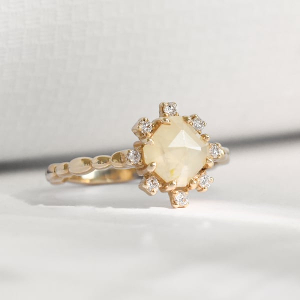 Goldener Ring mit gelbem Salt and Pepper Diamanten Alyce 117822