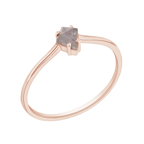 Minimalistischer Ring mit einem Salt and Pepper Diamanten Erebos