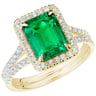 Goldener Ring mit Lab Grown Smaragd in Emerald Form und Diamanten Ralph