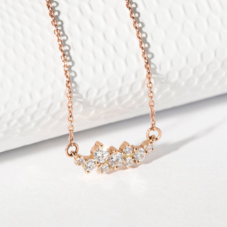 Goldene Cluster-Kette mit Diamanten Kianna 114609