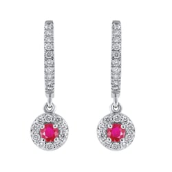 Wunderschöne silberne Ohrringe mit Rubinen und Lab Grown Diamanten Donna