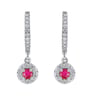 Wunderschöne silberne Ohrringe mit Rubinen und Lab Grown Diamanten Donna