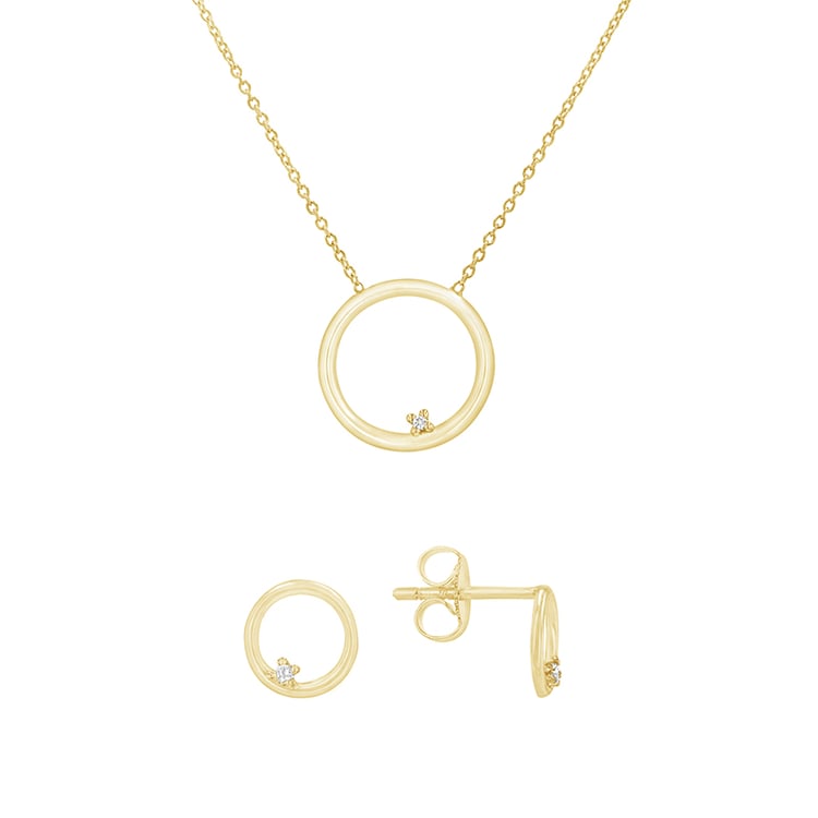 Goldenes Schmuckset mit Diamanten Myla