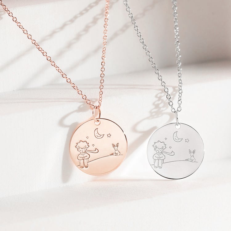 Goldener Anhänger Kleiner Prinz mit Gravur Ihrer Wahl Saint 157471