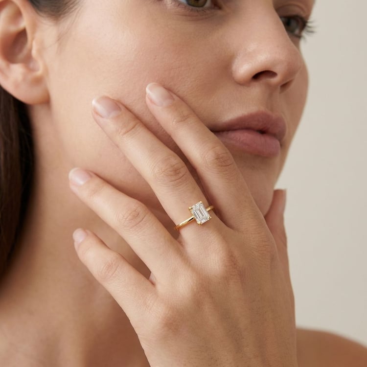 Scheidungsring mit einem Lab Grown Diamanten im Emeraldschliff Olson 165108