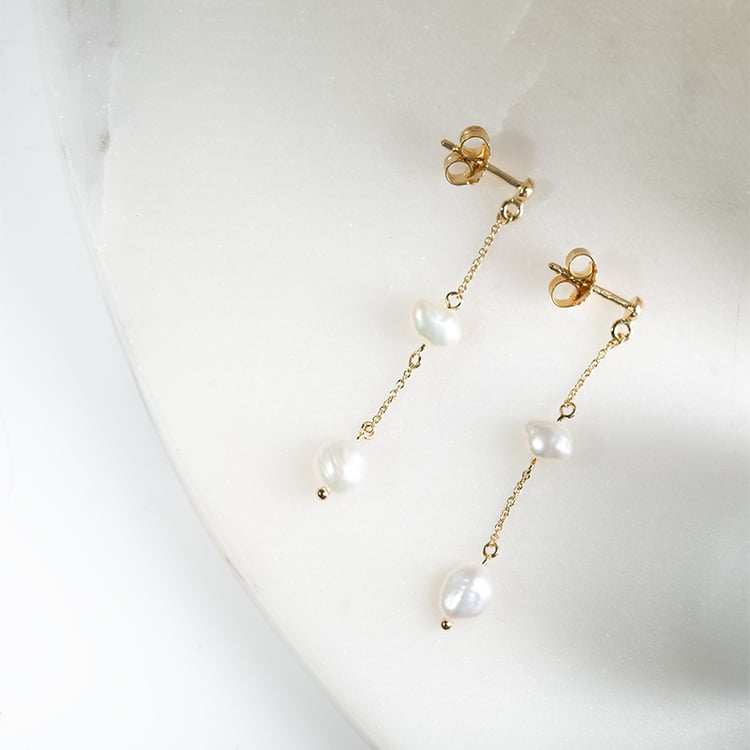 Silberne Hängeohrringe mit Perlen Klara 131938